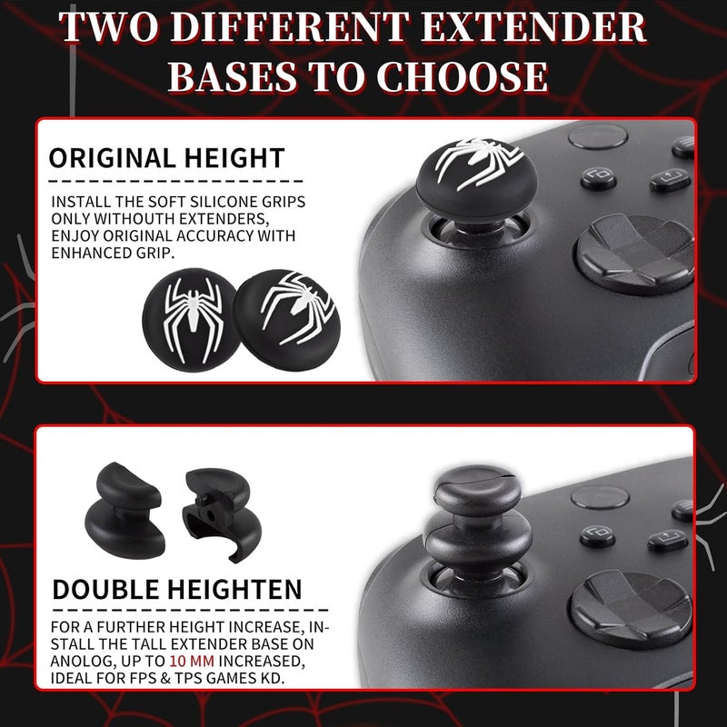PlayRealm Silicone Skin Cover Sticker x 1 & Extender Grips x 2 for Xbox Series/One Controller Venom - Image 5